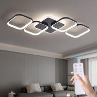 LED Deckenlampe Dimmbar Wohnzimmerlampe 50 W 5600 LM Schwarz